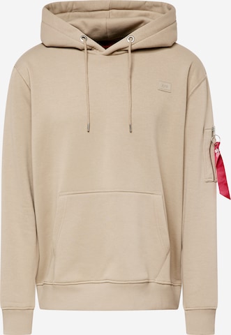 Sweat-shirt ALPHA INDUSTRIES en beige : devant