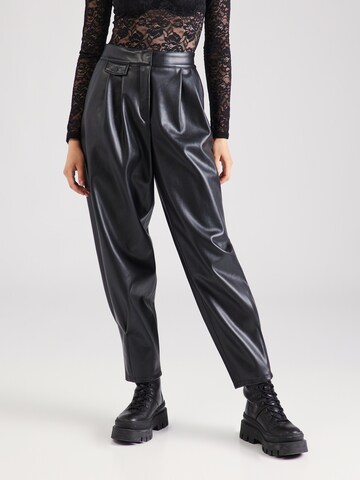 HUGO Red Loose fit Pleat-front trousers 'Hesizila' in Black: front