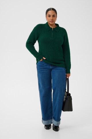 KAFFE CURVE Pullover 'KCSelma' in Grün