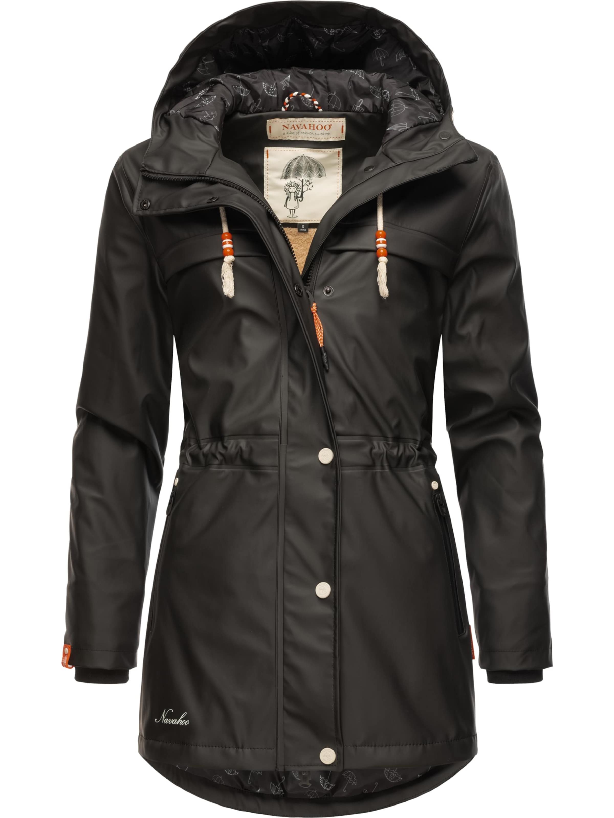 juoda NAVAHOO Demisezoninis paltas 'Rainy Forest'
