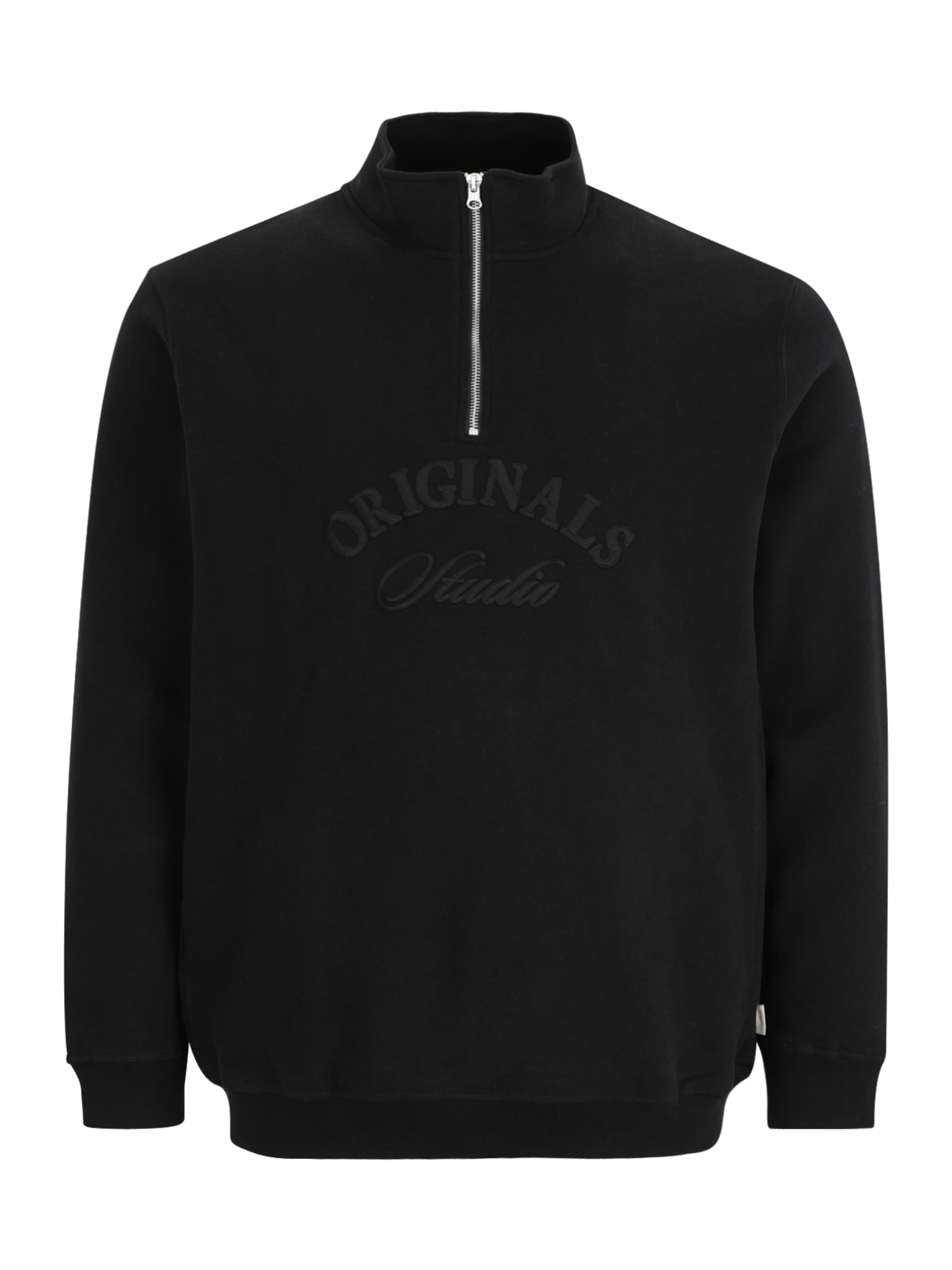 Jack & Jones Plus Μπλούζα φούτερ 'JORBLEECKER' σε μαύρο: μπροστά