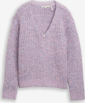 TOM TAILOR DENIM Knit cardigan in Purple: front