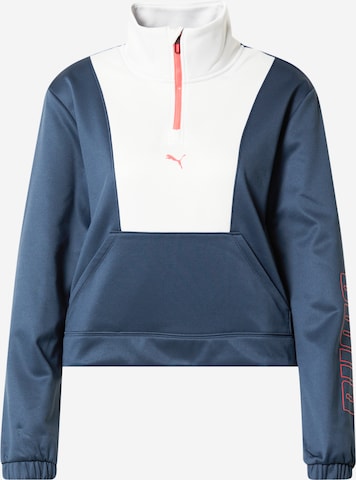 PUMA Athletic Zip-Up Hoodie in Blue: front