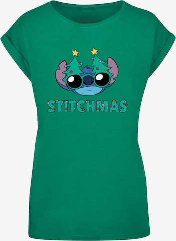ABSOLUTE CULT Shirt 'Lilo And Stitch - Stitchmas Glasses ' in Groen: voorkant