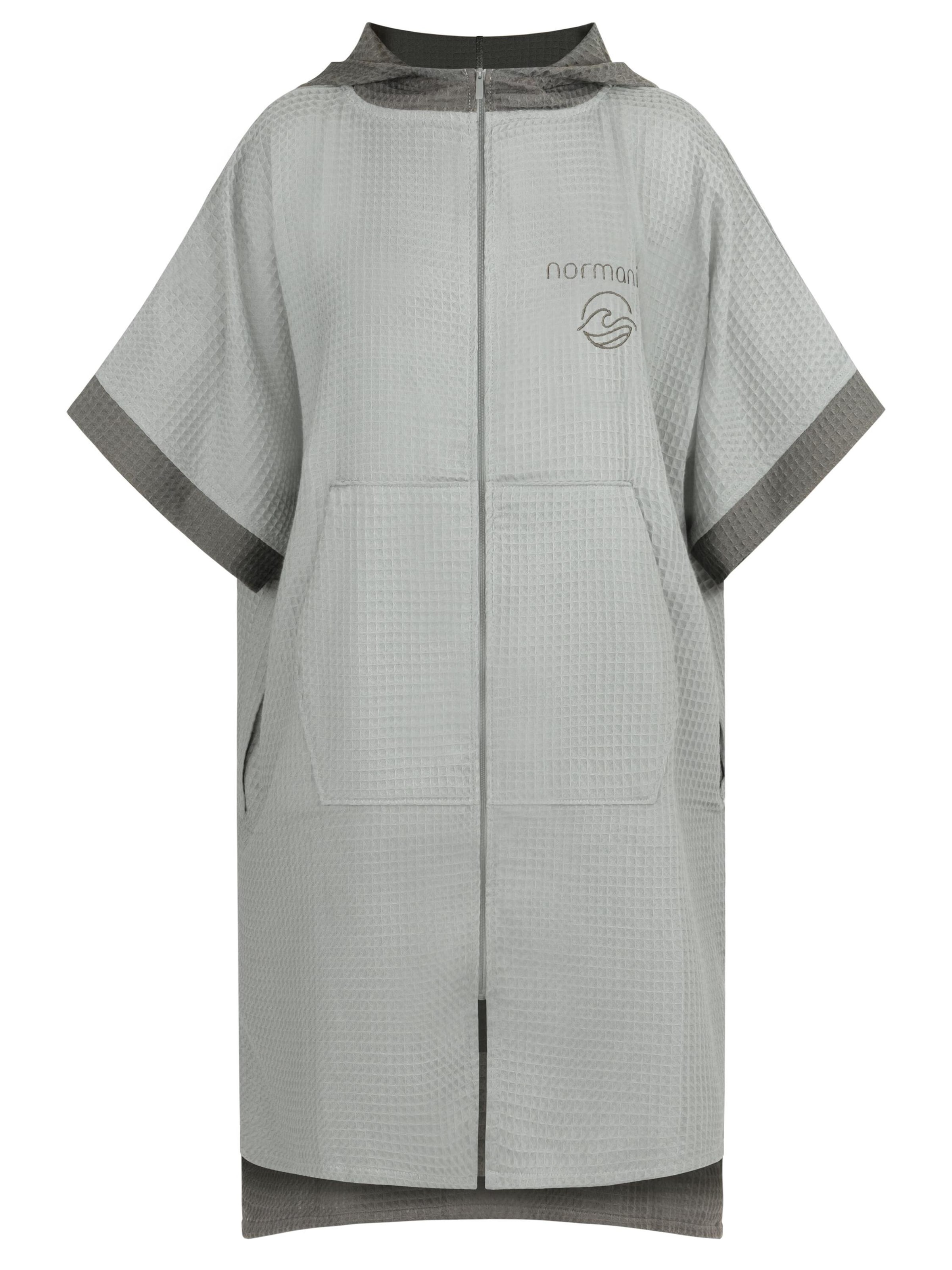 Peignoir long normani en gris : devant