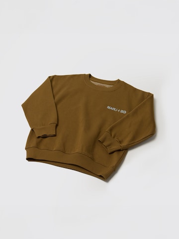 Maru + Bo Sweatshirt 'EMBROIDERED LOGO SWEATSHIRT' i brun