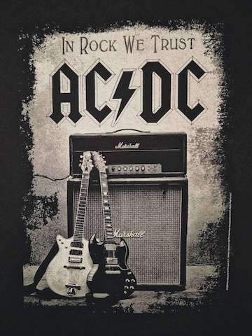 AC/DC Koszulka 'AC/DC In rock we trust t-shirt' w kolorze czarny
