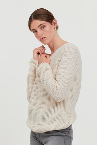 ICHI Sweter 'ODANSA' w kolorze beżowy