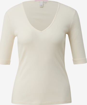 T-shirt QS en beige : devant