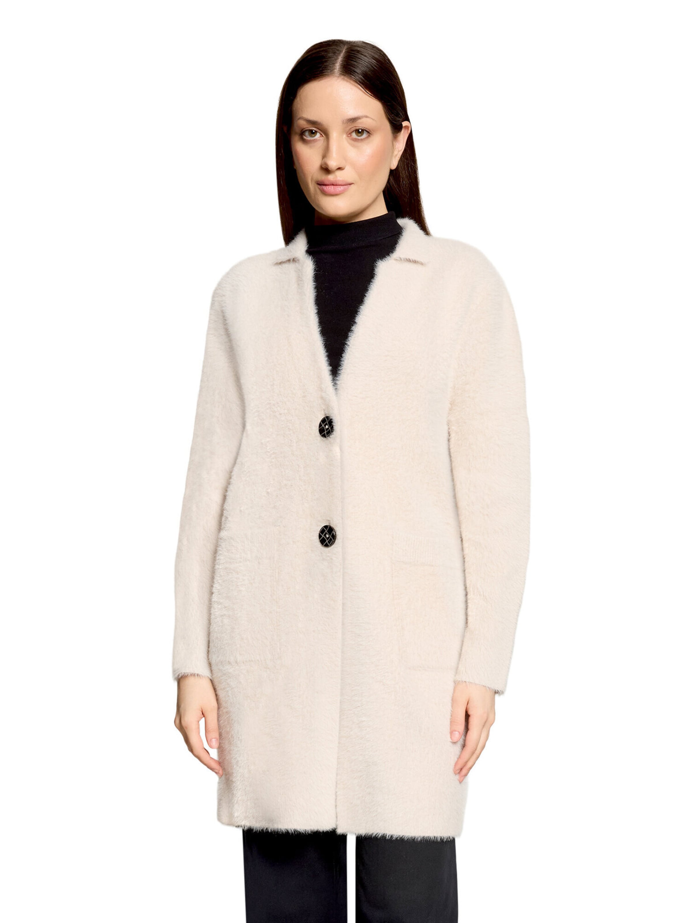 Amber & June Knit Cardigan in Beige: front