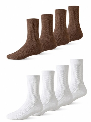 Millo Socks 'Cosy Twist Mix' in Brown: front