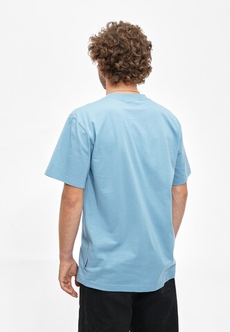 Cleptomanicx Shirt 'Classic Tee Scribble Gull' in Blue