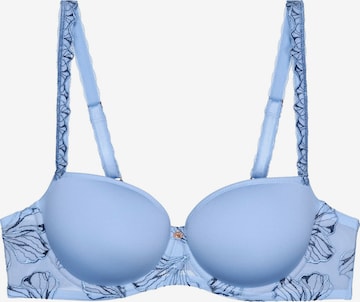 TRIUMPH Bra ' Wild Iris Florale ' in Blue: front
