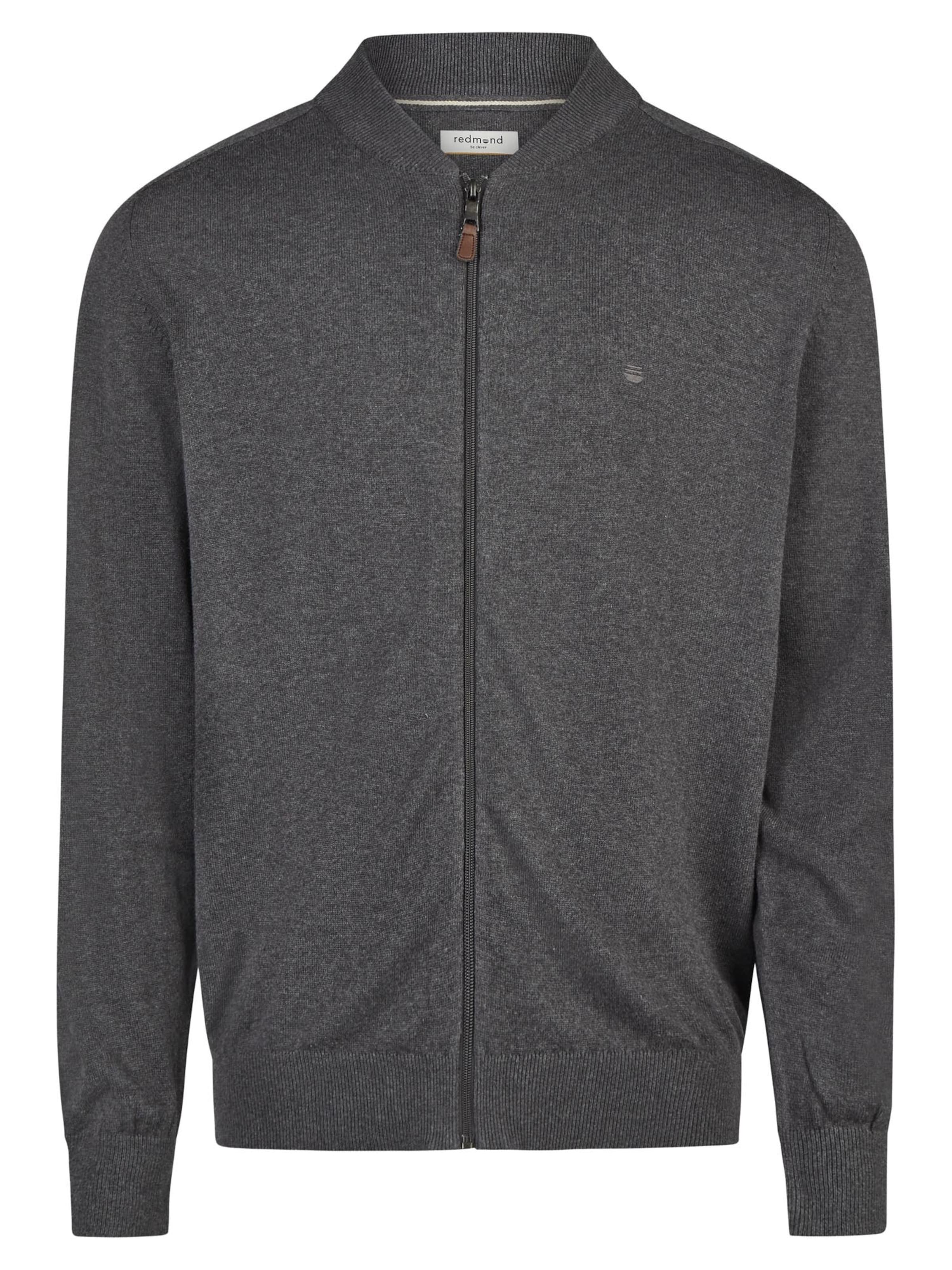 redmond Strickjacke 'Basic'‌‌‌‌‌‌ in Grau: Vorderseite