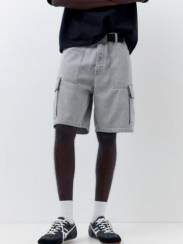 Pull&Bear Baggy Džíny s kapsami – šedá: přední strana