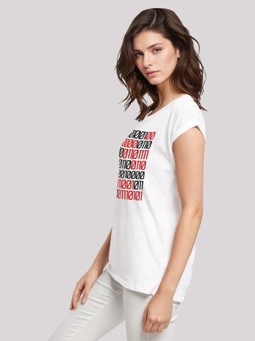 F4NT4STIC Shirt 'I Love You 01001001 Binary Code Valentinstag' in Wit