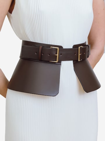 Haute Cuir Riem 'Peplum Corset Belt' in Bruin
