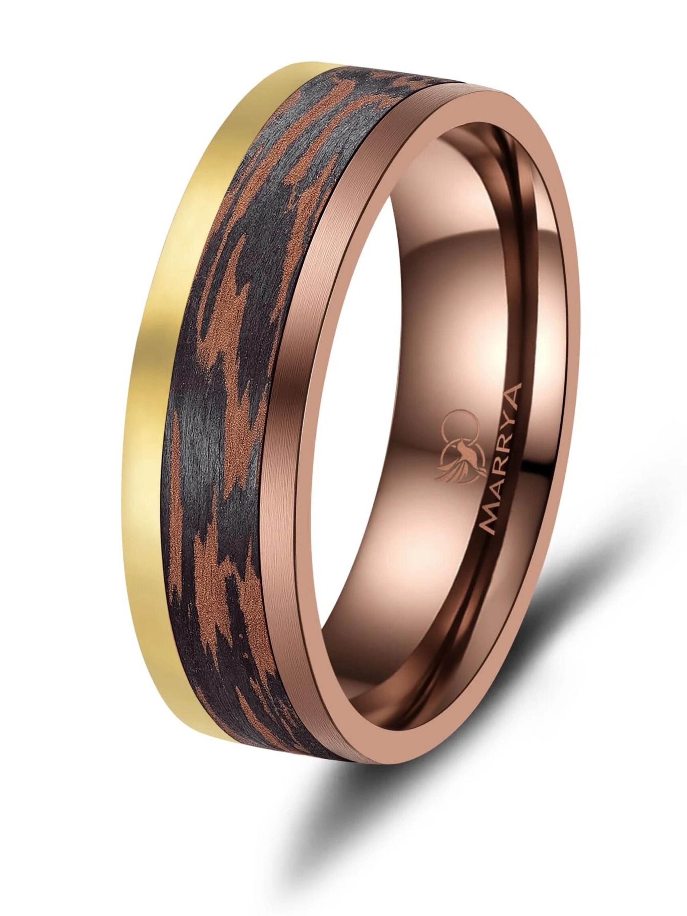 MARRYA Ring 'MARRYA Ehering CB-07 Carbon-Bronze' in Bruin: voorkant