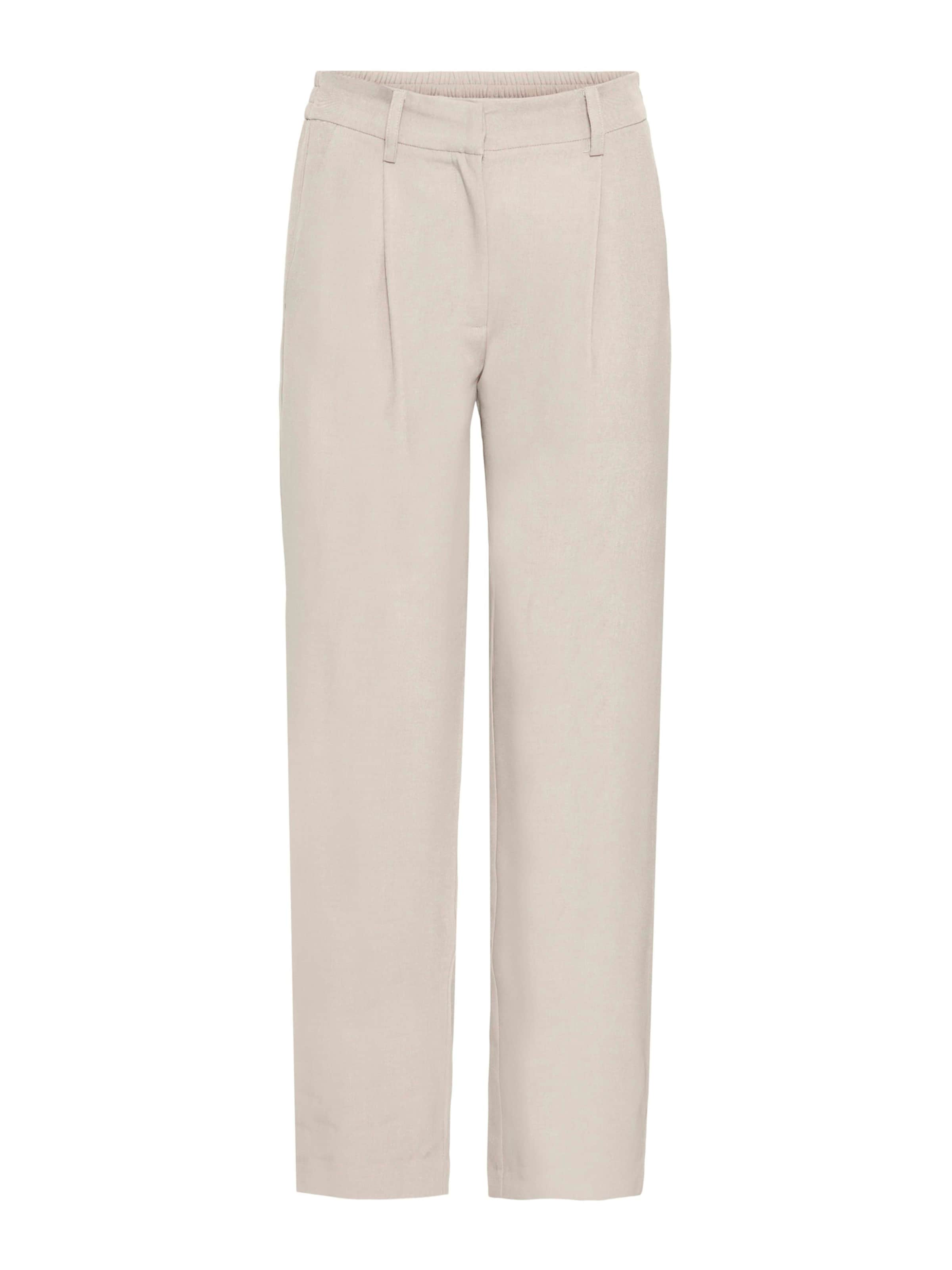 ICHI - Regular Calças com vincos 'IHFAVA' em bege: frente