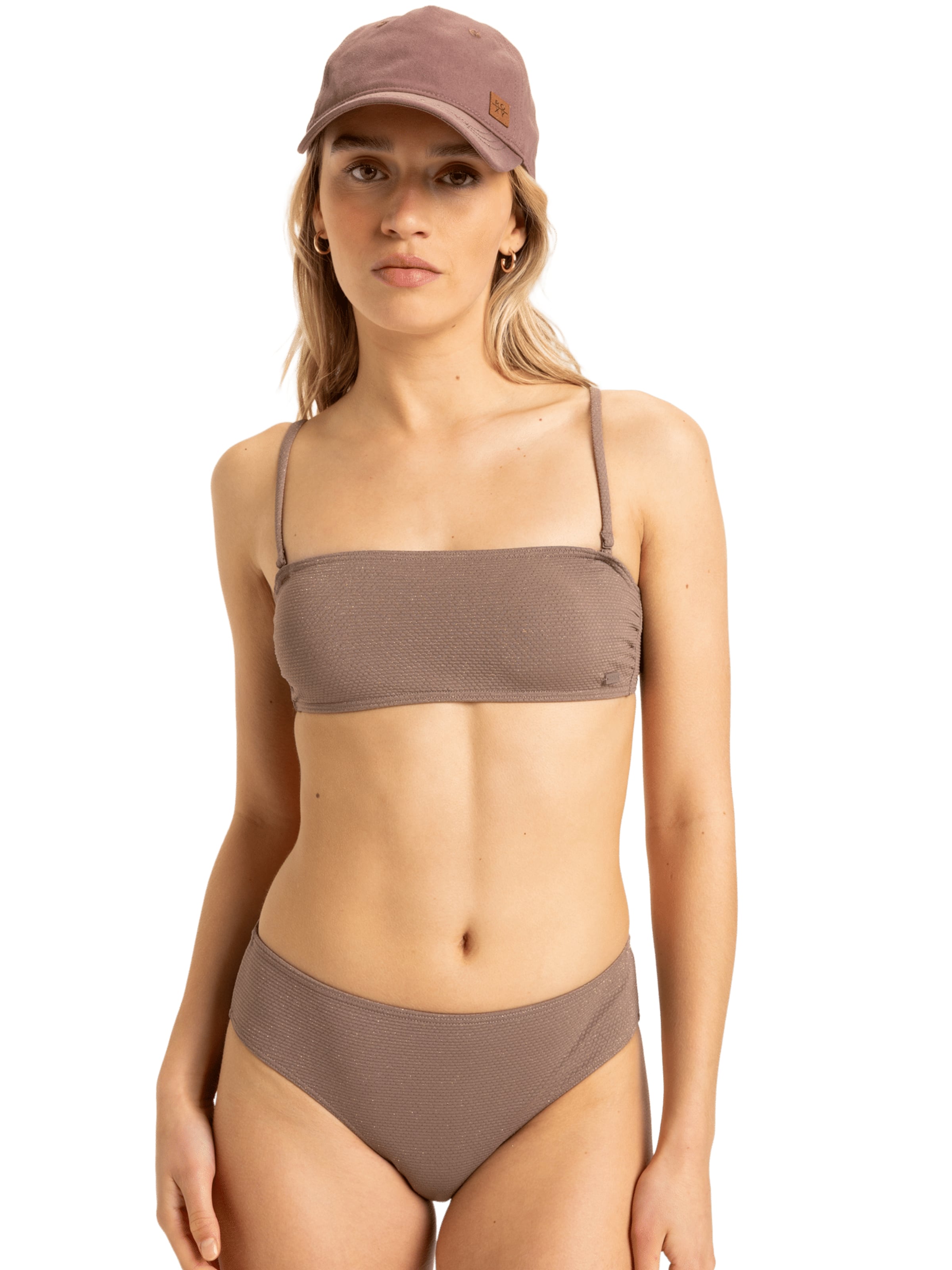 ROXY Bandeau Bikini Top 'Lasca' in Beige: front
