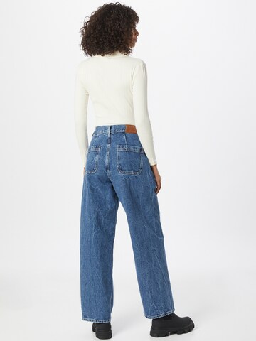 NEON & NYLON Wide leg Pleat-front jeans 'BEA' in Blue