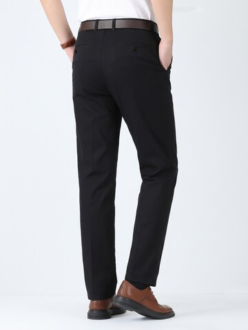 ALLTHEMEN Regular Pleat-Front Pants 'Stofffall' in Black