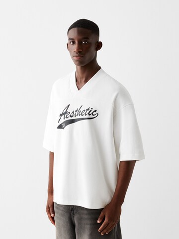 T-Shirt Bershka en blanc : devant
