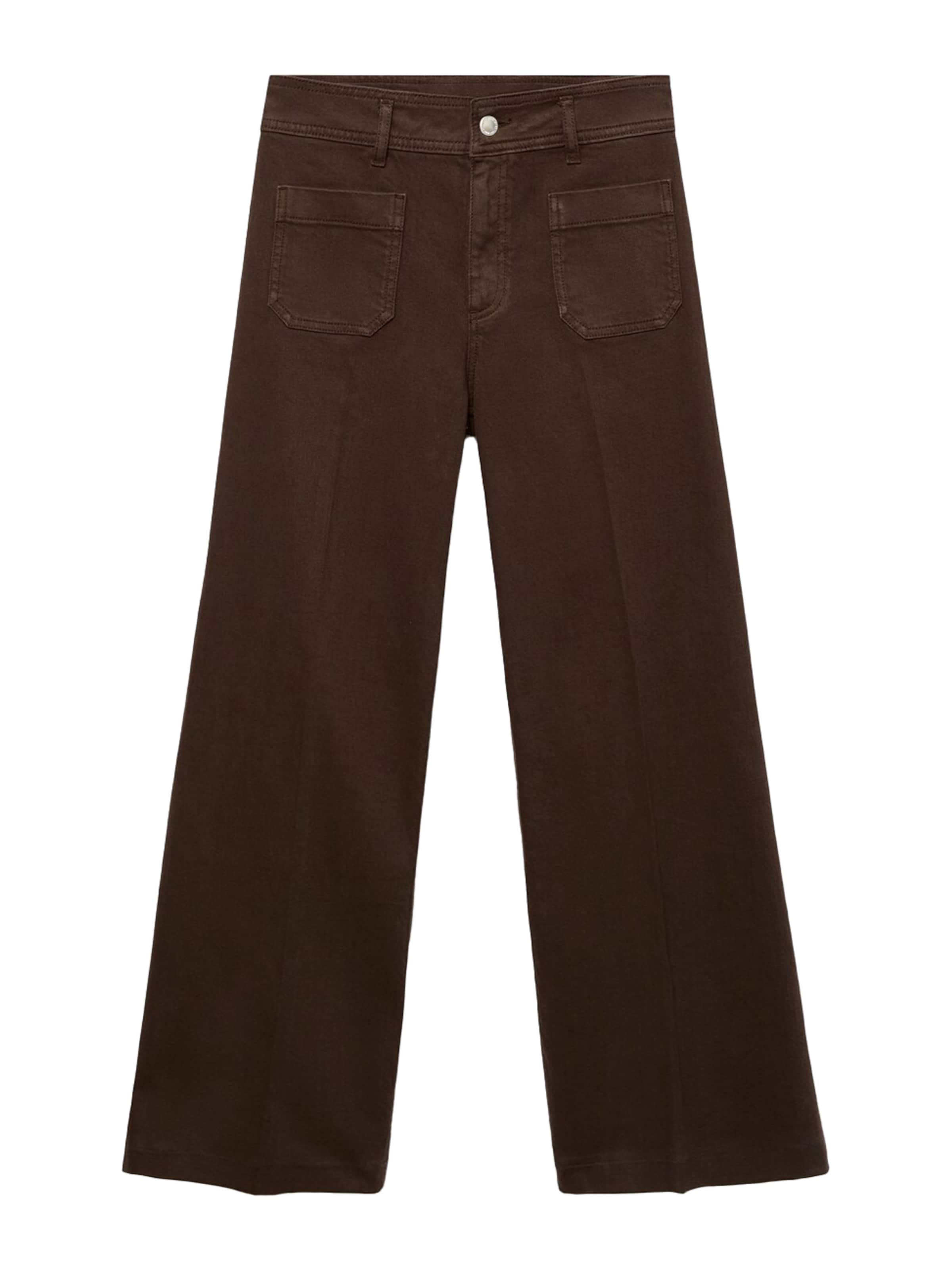 MANGO Široký strih Džínsy 'JESSIE' - Hnedá: predná strana