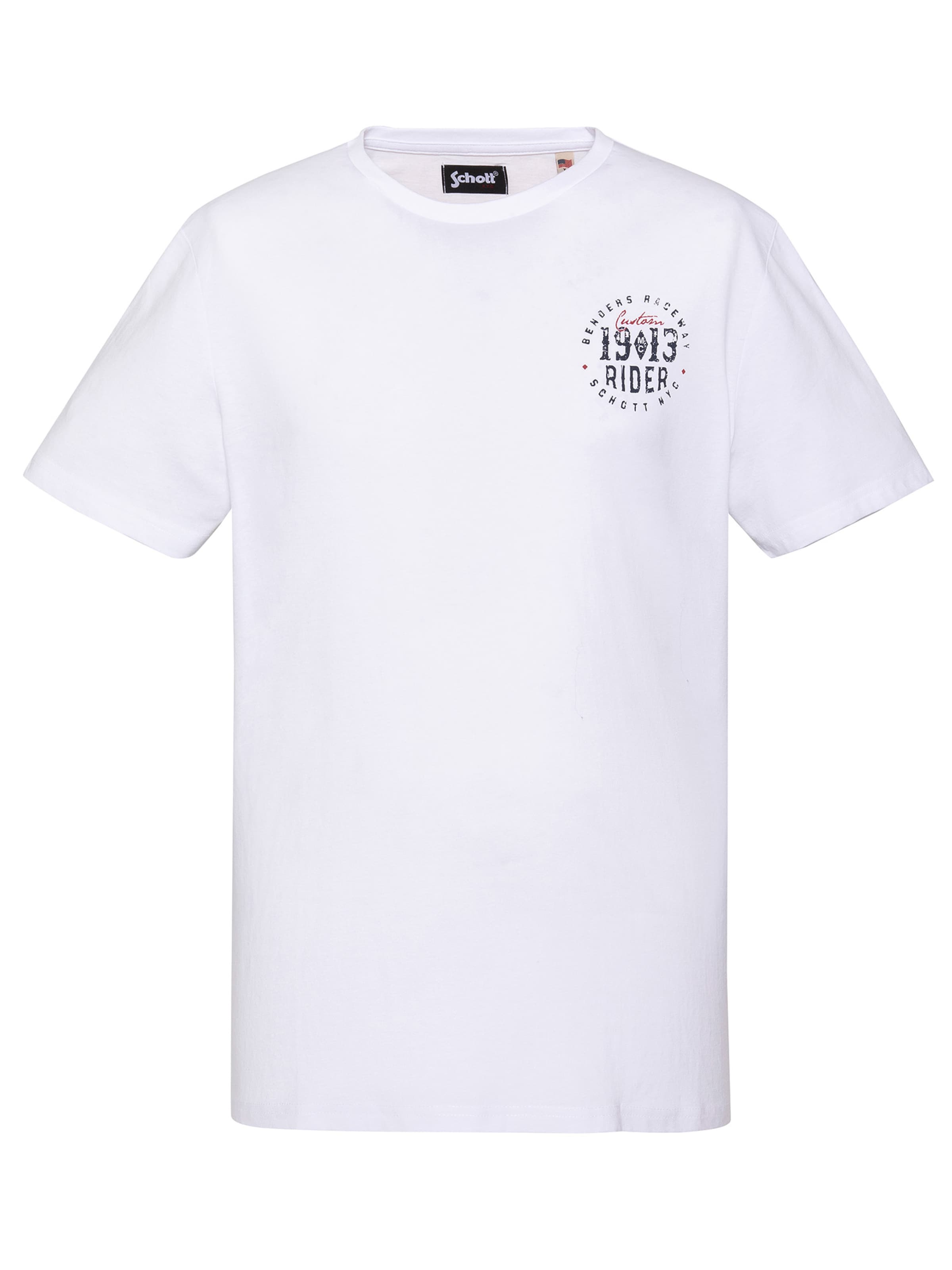 T-Shirt Schott NYC en blanc : devant
