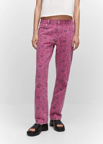 MANGO Regular Jeans 'Flora' in Roze: voorkant