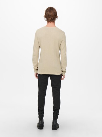 Only & Sons - Regular Fit Pullover 'Panter' em bege