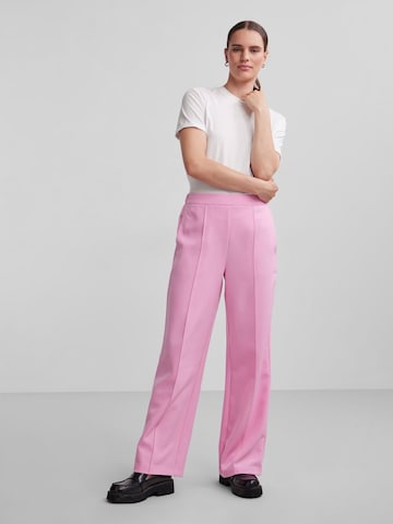 PIECES Wide leg Trousers 'PCBOZZY' in Pink