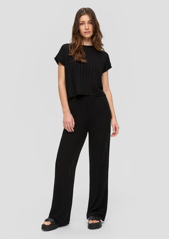 Wide Leg Pantalon QS en noir