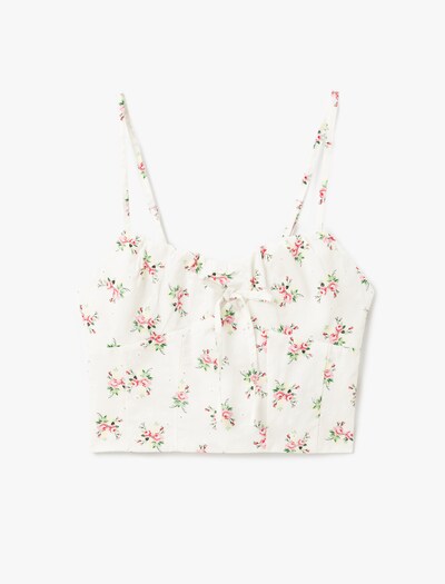 Koton Top in grün / rosé / rot / offwhite, Produktansicht