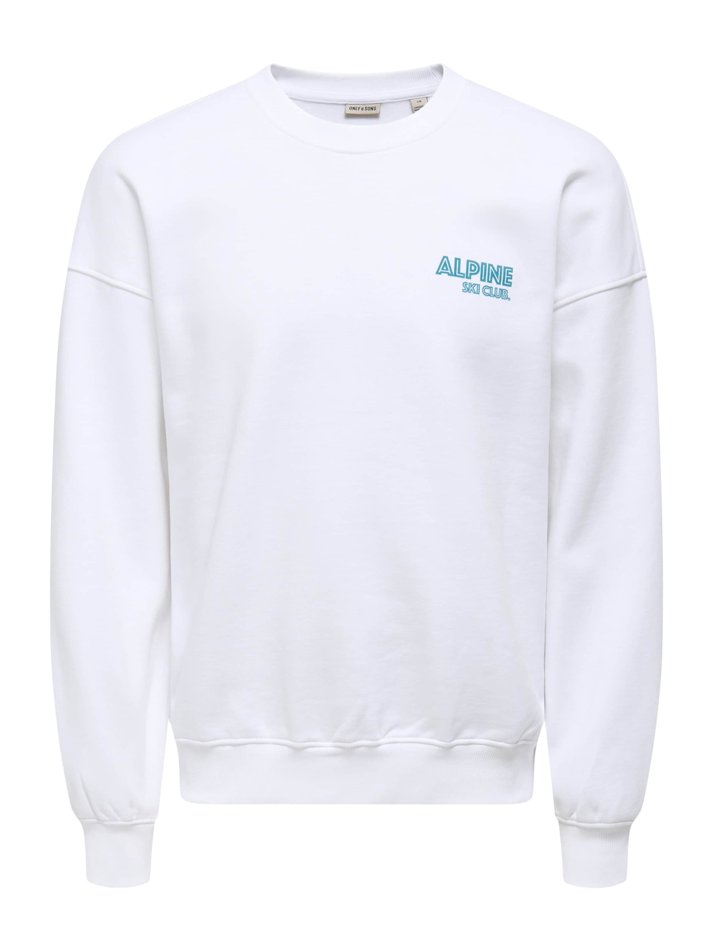 Only & Sons Μπλούζα φούτερ 'ONSCERES SKI' σε λευκό: μπροστά