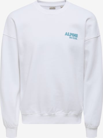 Only & Sons Sweatshirt 'ONSCERES SKI' in White: front