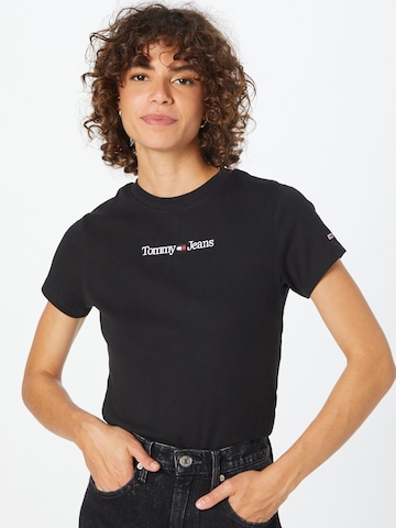 Tommy Jeans T-Shirt 'Baby' in Schwarz: predná strana