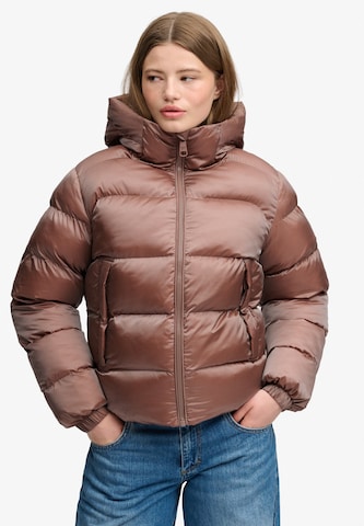 Superdry & Co Winterjas in Bruin: voorkant