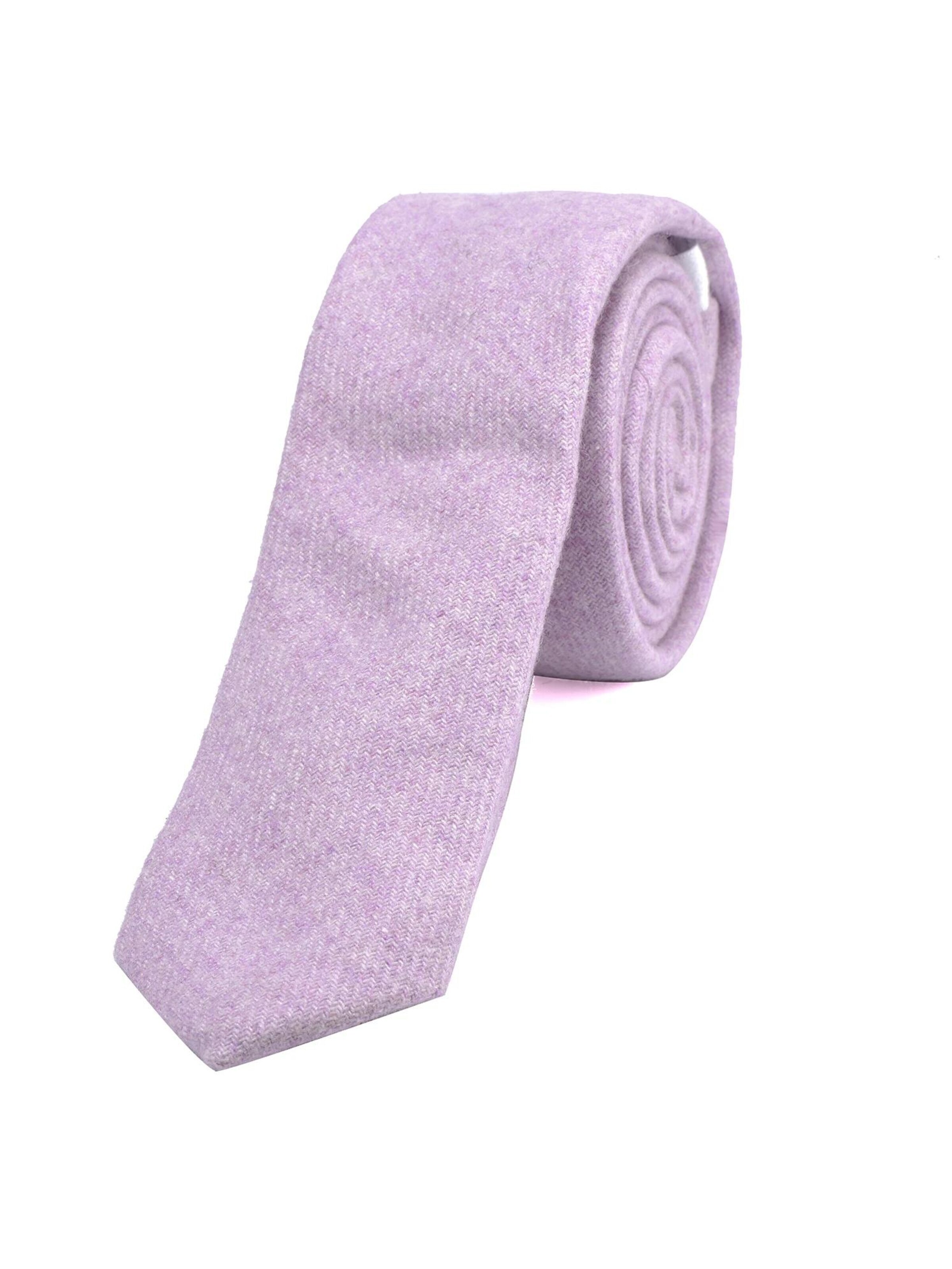 DonDon Krawatte 'DonDon Herren Krawatte 6 cm Baumwolle dunkelblau-creme kariert'‌‌‌‌‌‌‌‌‌‌ in Lila: Vorderseite