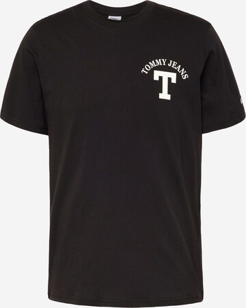 T-Shirt 'LETTERMAN' Tommy Jeans en noir : devant