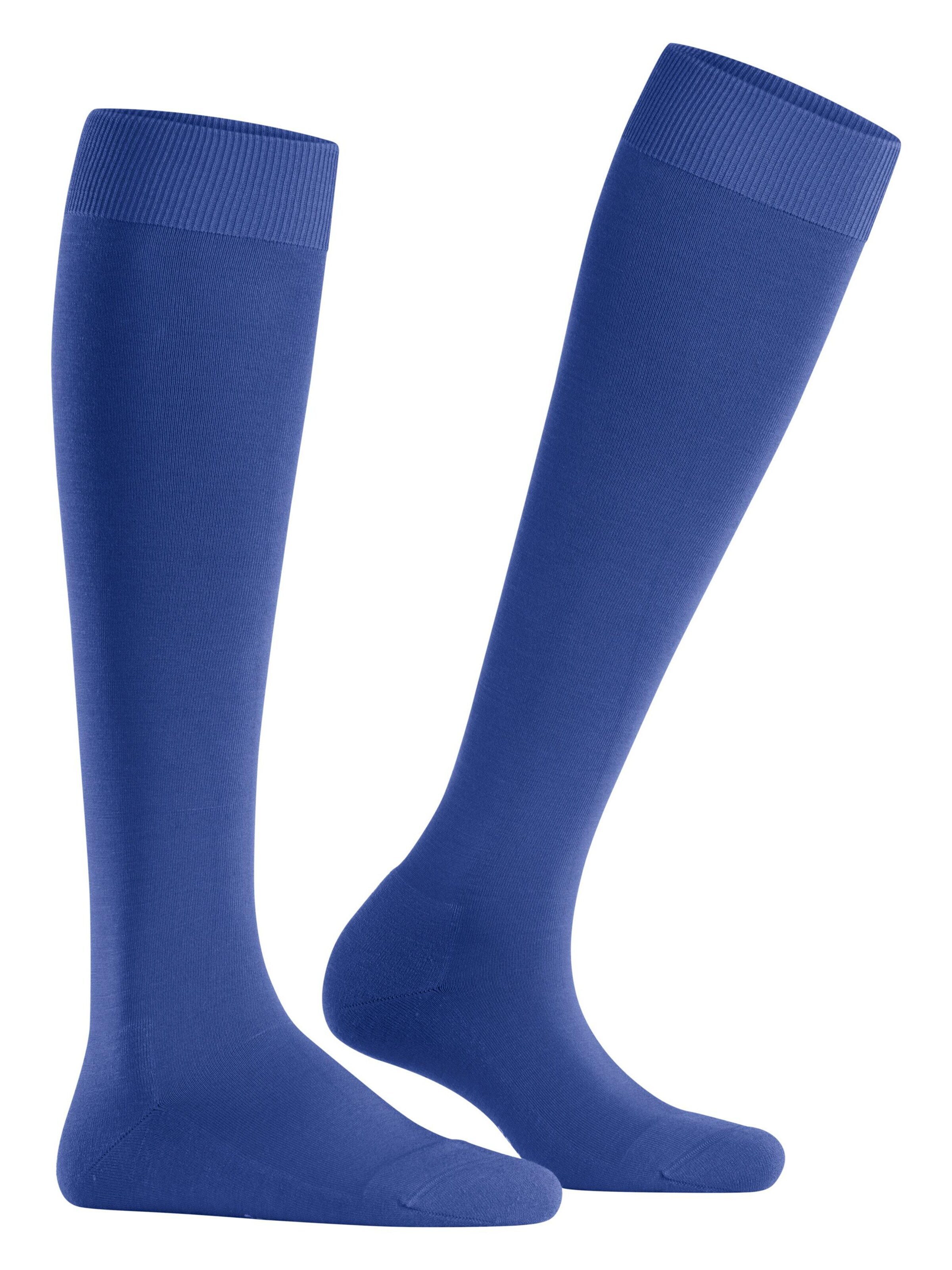 FALKE Knee High Socks 'ClimaWool' in Blue: front