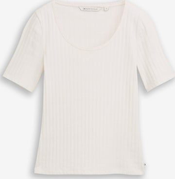 T-shirt TOM TAILOR DENIM en blanc : devant