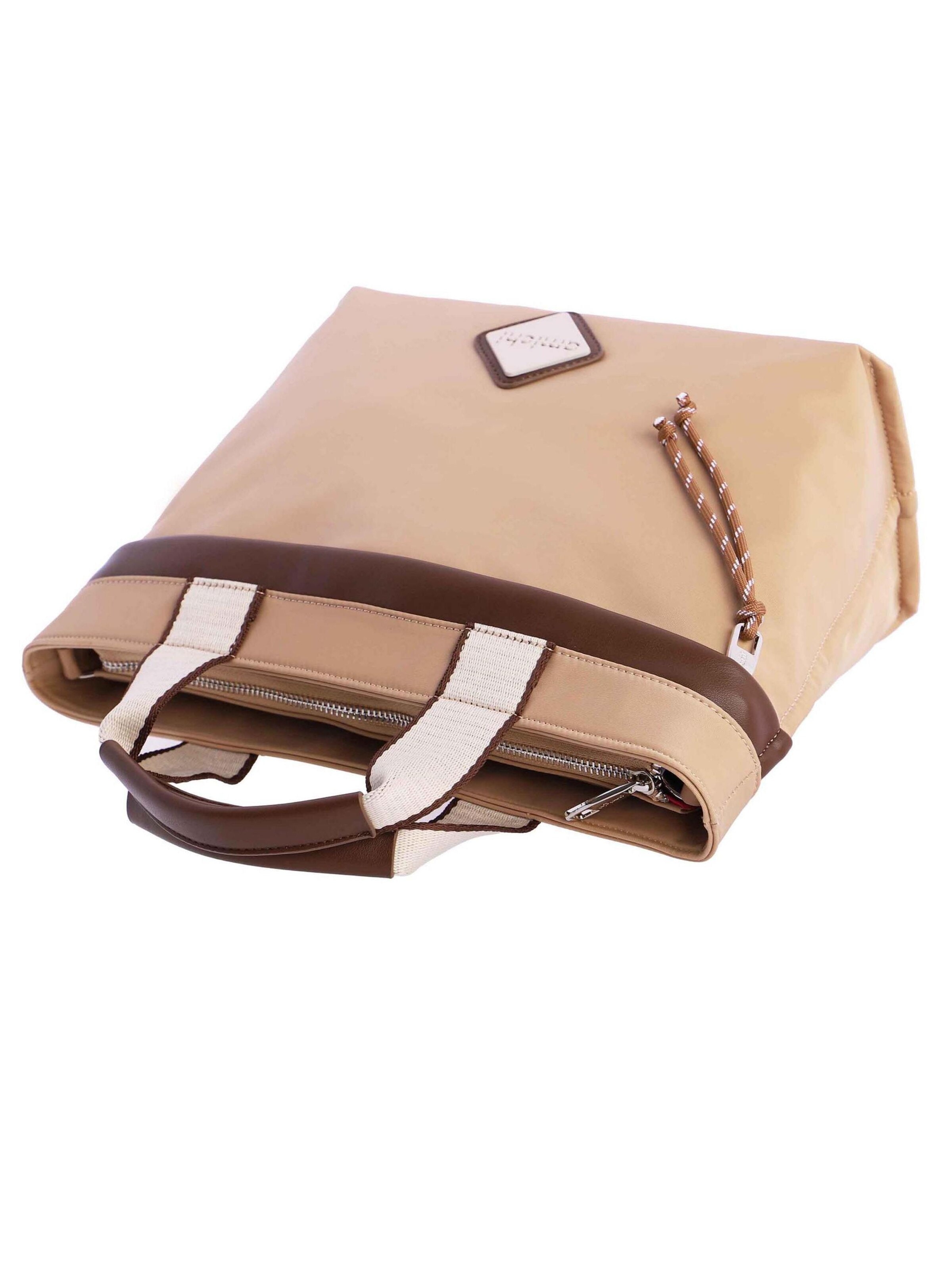 Amichi - Bolso de mano 'Bolso de mano para mujer Aurora de nailon con cremallera' en beige