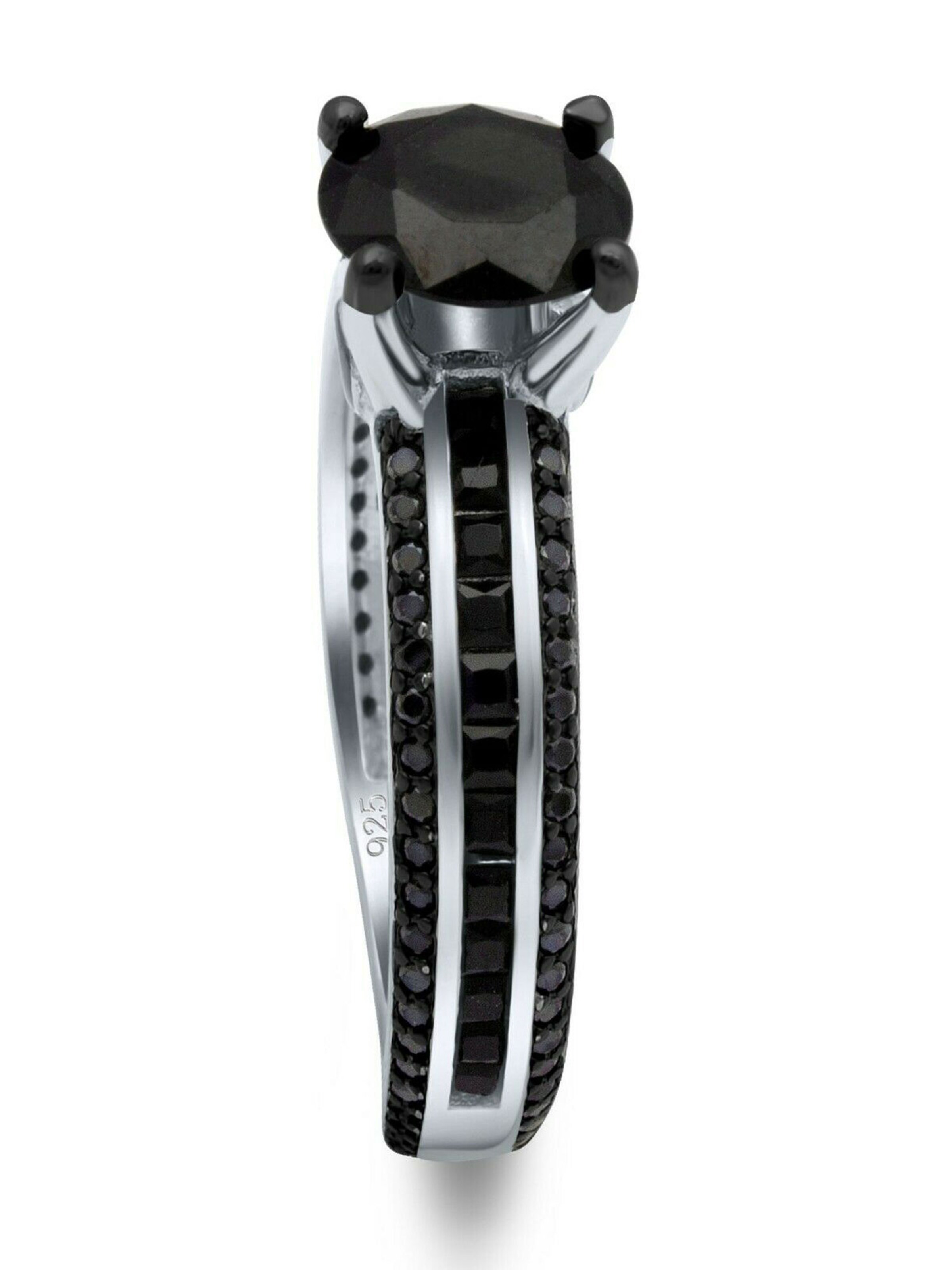 Tony Fein Ring 'Solitär'‌‌‌‌ in Schwarz