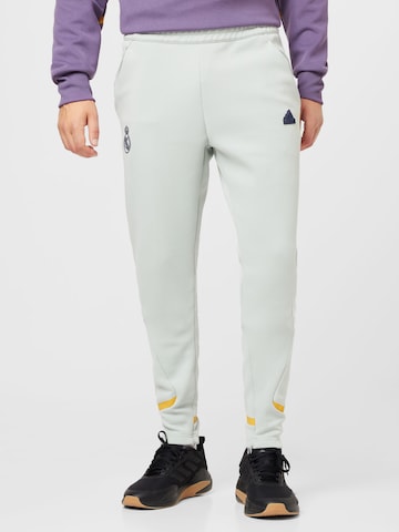 ADIDAS SPORTSWEAR Slim fit Workout Pants 'Real Madrid' in Grey: front