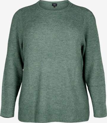 Zizzi Sweater 'CAMAYA' in Green: front