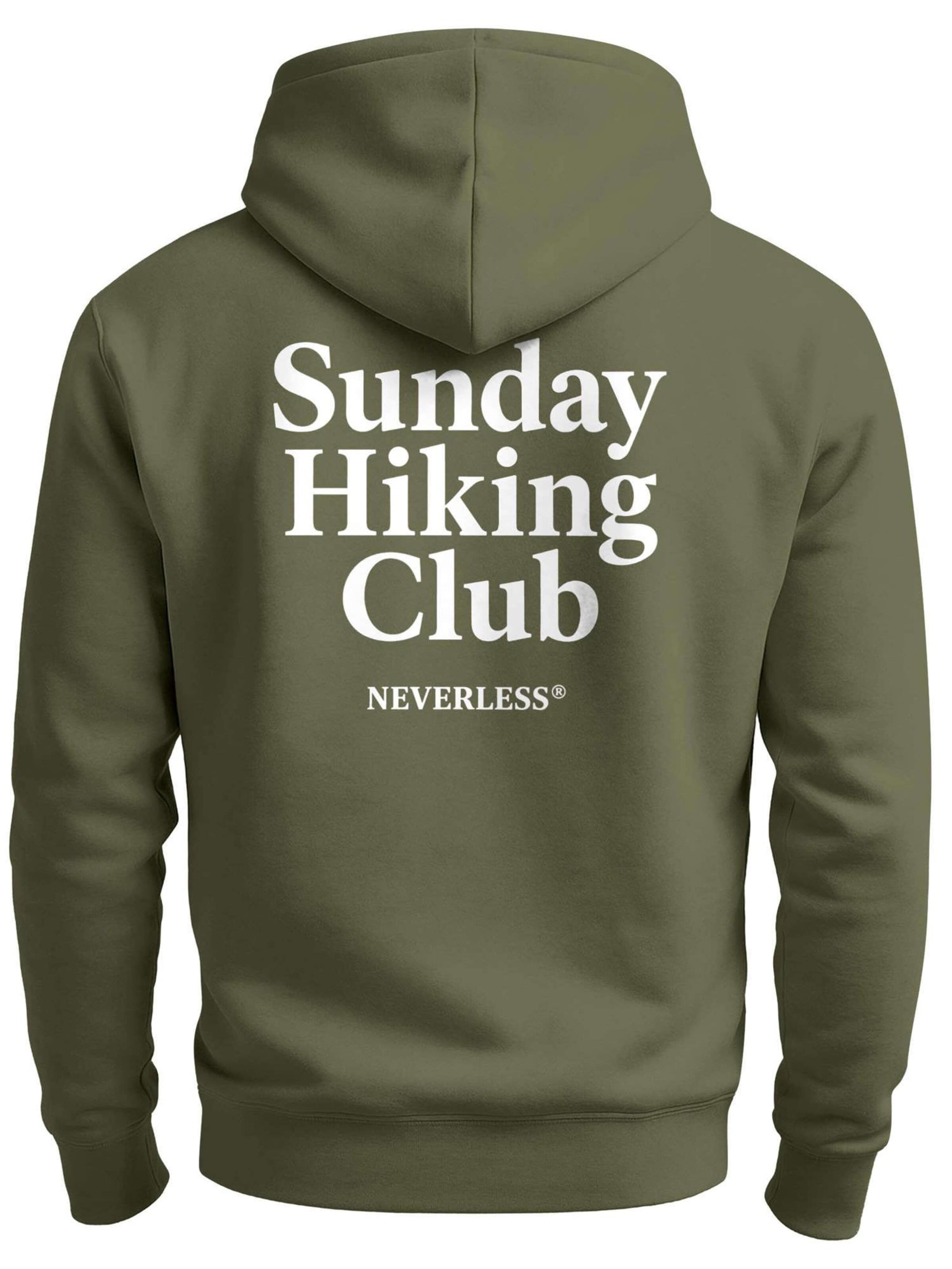 Neverless Sweatshirt 'Sunday Hiking Club'‌‌‌‌‌‌‌ in Grün: Vorderseite
