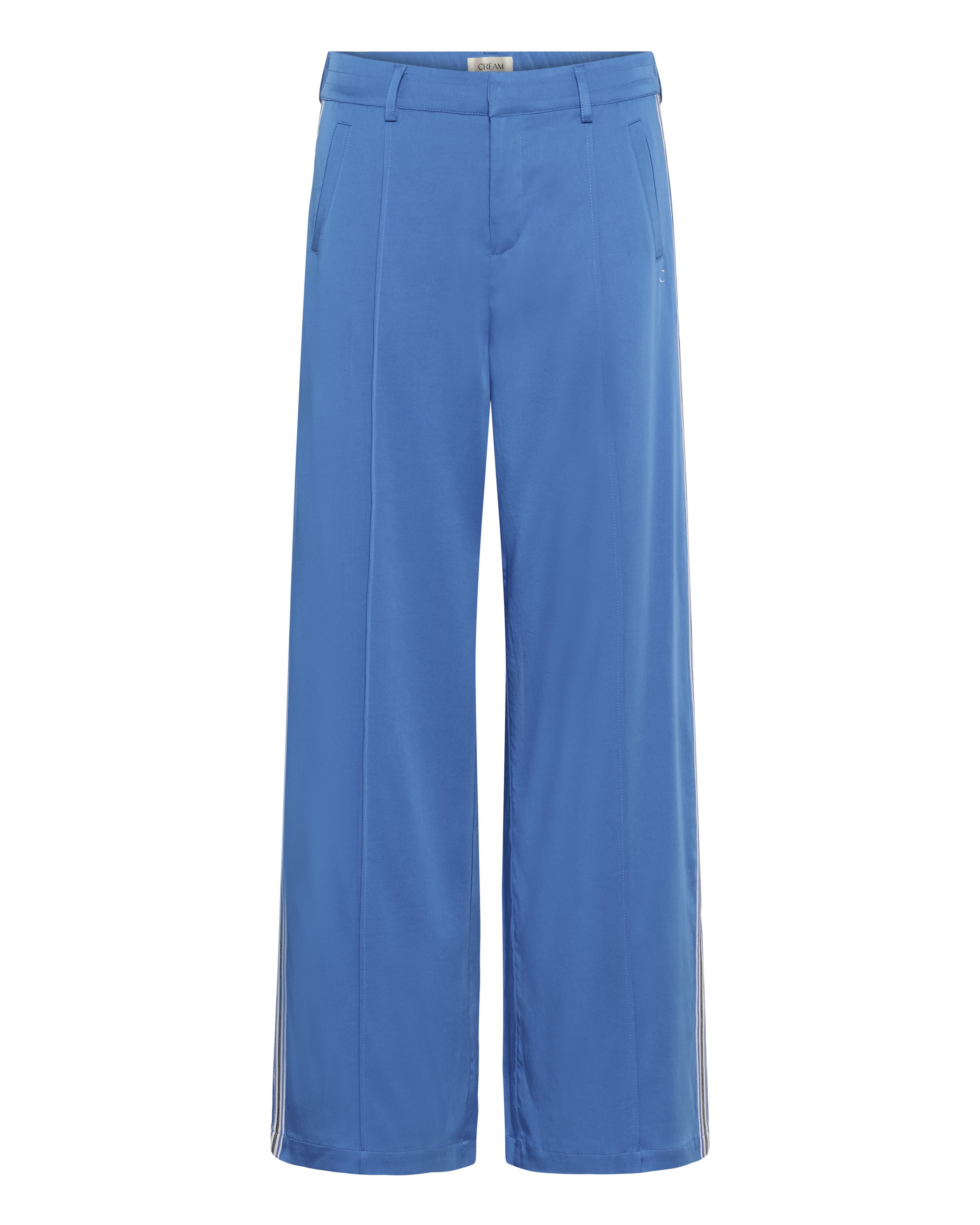 Cream Wide leg Broek 'Thea ' in Blauw: voorkant