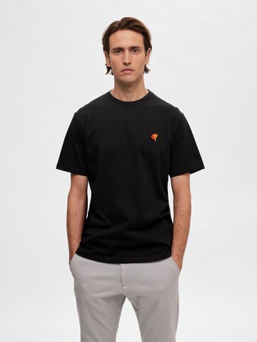 T-Shirt SELECTED HOMME en noir : devant