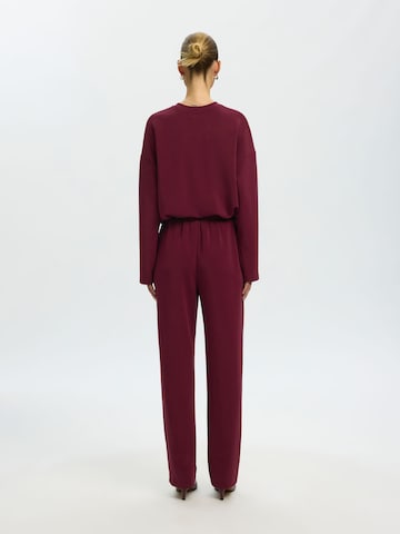SELECTED Loosefit Bandplooibroek 'SLFTenny' in Rood